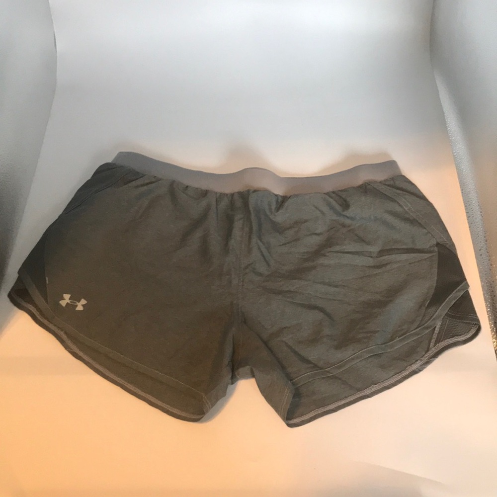 Under Armour Fly By Women's Size L Gray Fast Dry Active Wear Running Gym Shorts